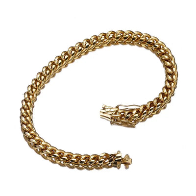 6Mm Cuban Link Bracelet Sleek High Quality Appreciable Weight Secure Double Box Clasp