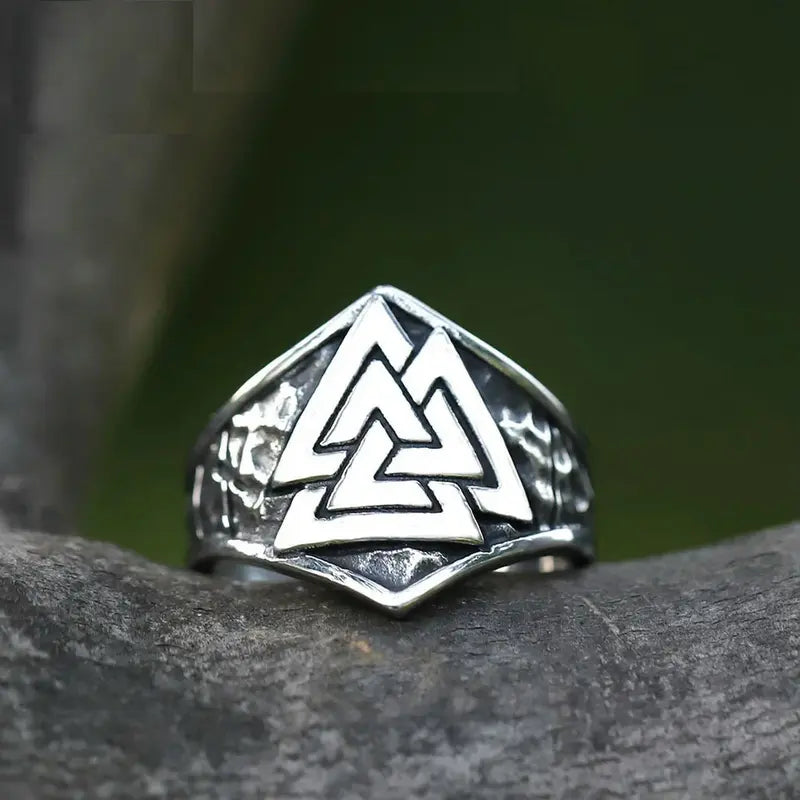 New Men'S 316L Stainless Steel Rings Vintage Viking Nordic Rune Amulet Finger Fashion Jewelry Gift