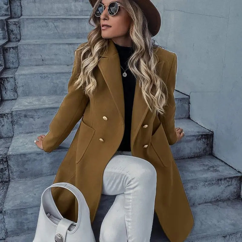 DOUBLE BREASTED POCKET PEA COAT CF0528
