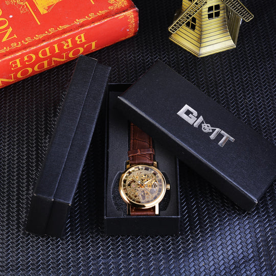 Winner Transparent Golden Case Luxury Casual Design
