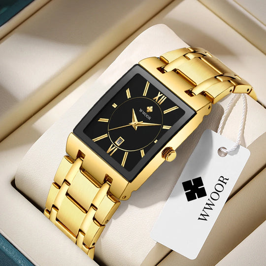 Relogio Masculino WWOOR Gold Watch Men