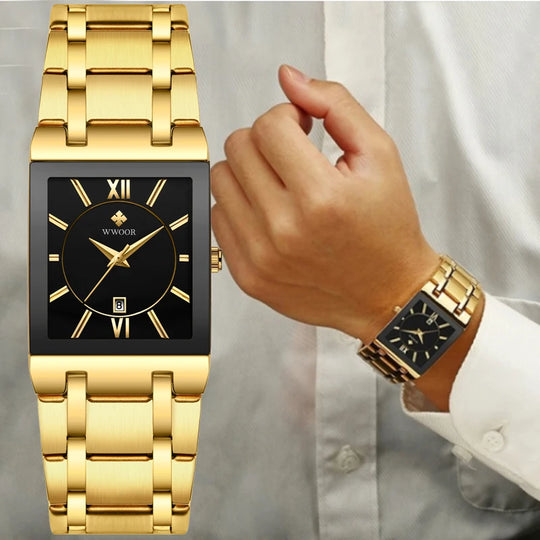 Relogio Masculino WWOOR Gold Watch Men