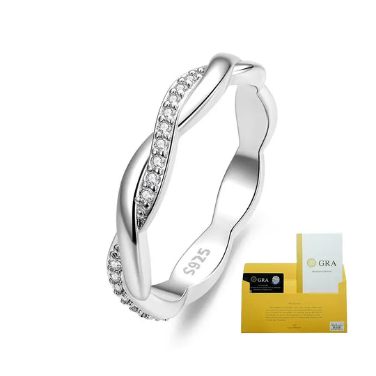 Moissanite Wedding Band,Wedding Ring for Women Stackable Eternity Rings for Her Size 6-10