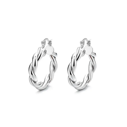 Fashion Ear Rings Ear Buckles Geometric Winding Fried Dough Twists Simple Temperament Versatile Circle Earrings Valentine